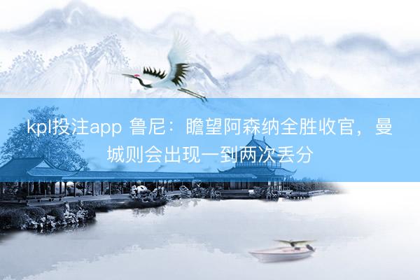 kpl投注app 鲁尼：瞻望阿森纳全胜收官，曼城则会出现一到两次丢分